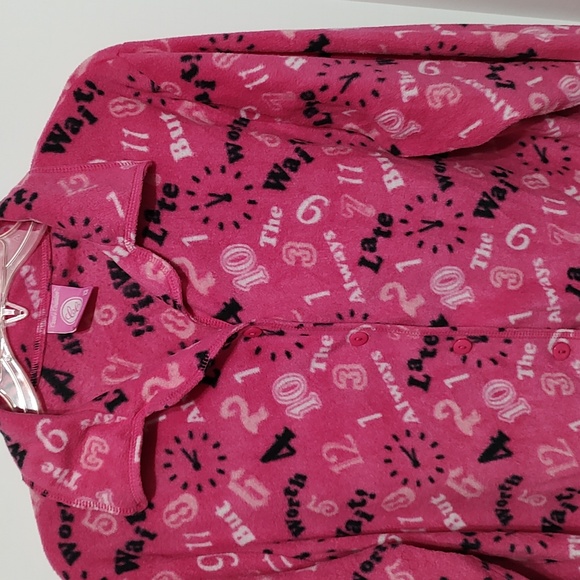 Pink Light Fleece PJs "Always Late Worth the Wait" by Carols Collections Medium - Picture 2 of 7